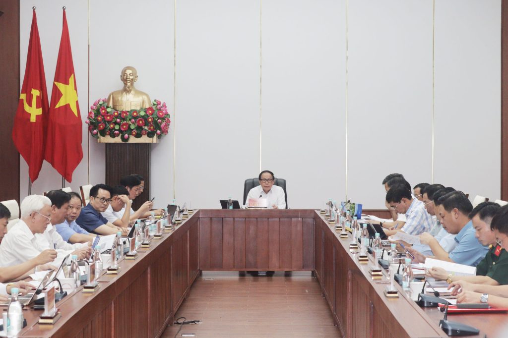 Đồng chí Bí thư Thành ủy Lê Tiến Châu phát biểu tại cuôc họp. Nguồn: Cổng thông tin điện tử TP Hải Phòng